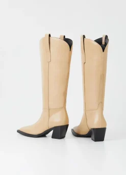 Saappaat<Vagabond Alina Korkeat Saappaat Beige Nahka