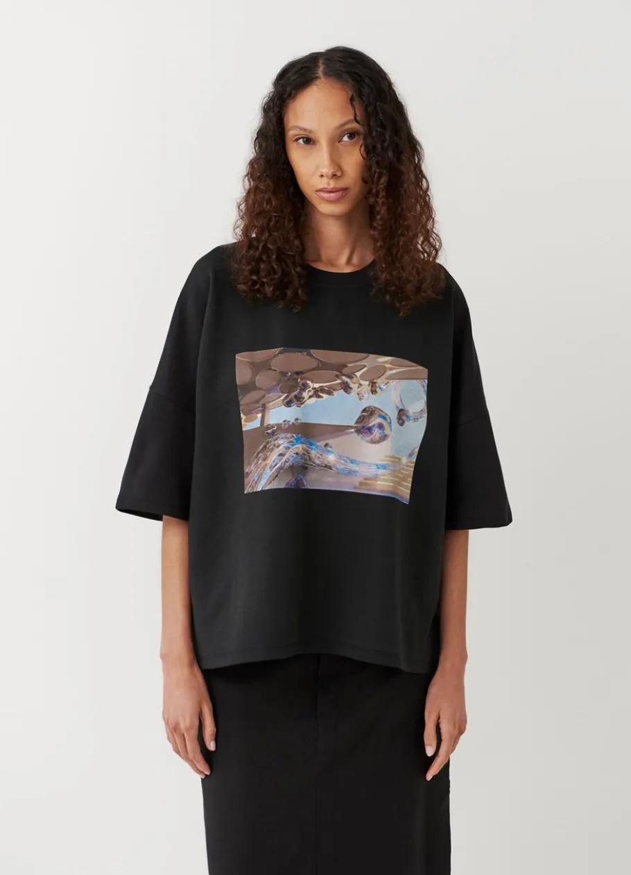 T-Paidat<Vagabond Boxy T-Shirt X Micky Ho Musta Tekstiili