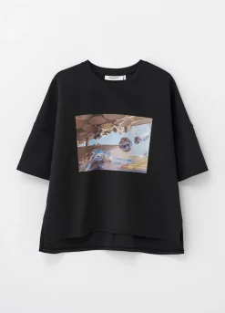 T-Paidat<Vagabond Boxy T-Shirt X Micky Ho Musta Tekstiili