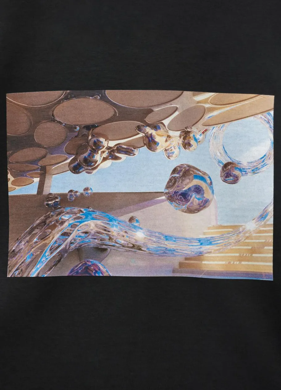 T-Paidat<Vagabond Boxy T-Shirt X Micky Ho Musta Tekstiili