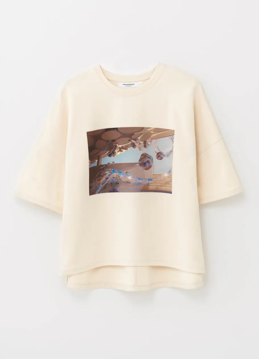 T-Paidat<Vagabond Boxy T-Shirt X Micky Ho Luonnonvalkoinen Tekstiili