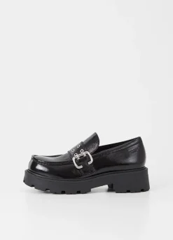Kengät<Vagabond Cosmo 2.0 Loafer Musta Rypistettya Patentoitua Nahkaa
