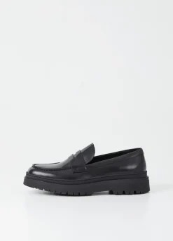 Loaferit<Vagabond James Loafer Musta Kiillotettu Nahka
