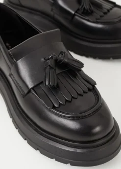 Loaferit<Vagabond Jeff Loafer Musta Nahka