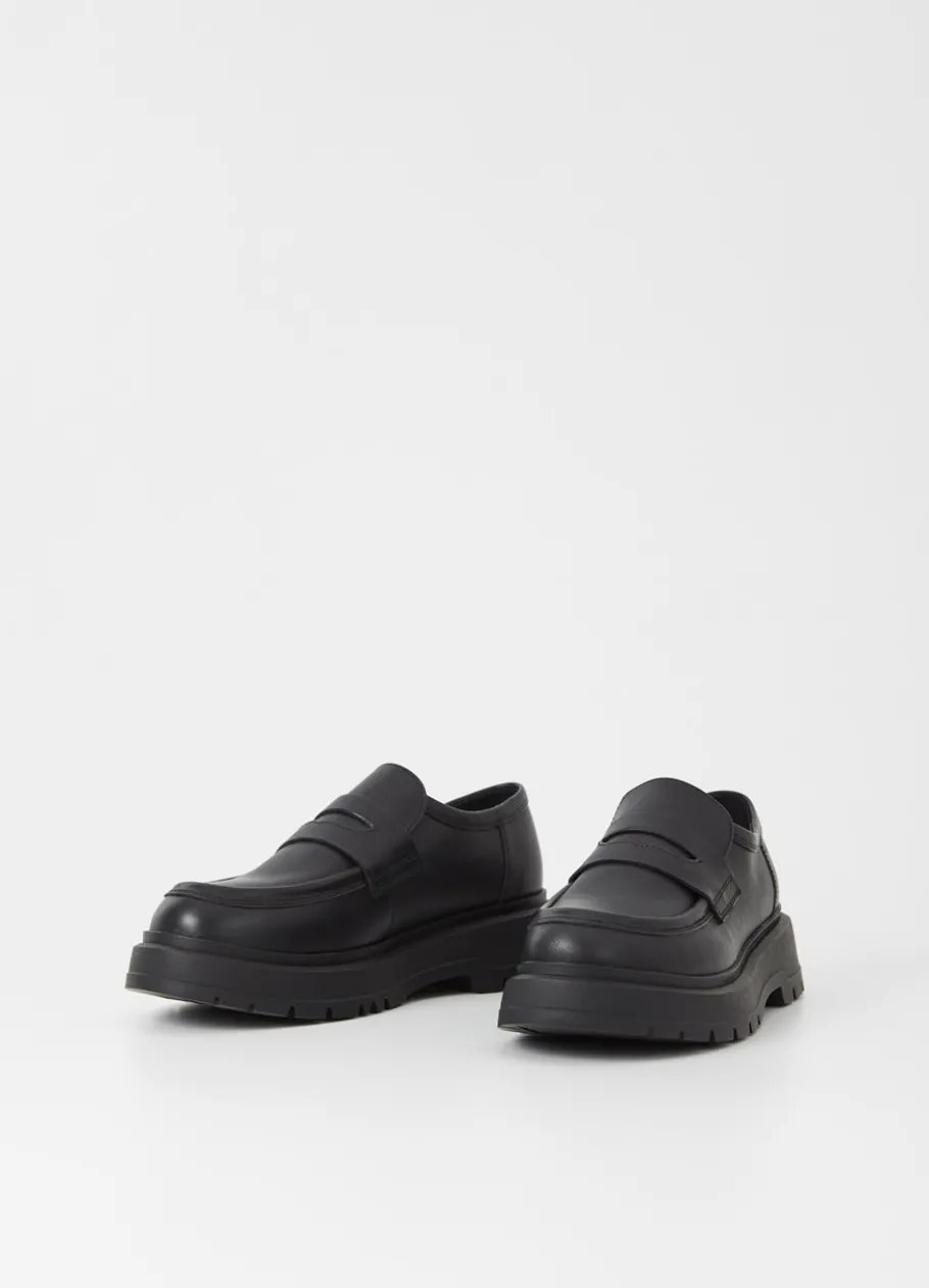 Loaferit<Vagabond Jeff Loafer Musta Nahka