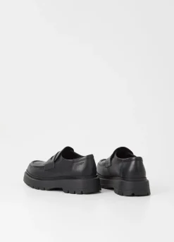 Loaferit<Vagabond Jeff Loafer Musta Nahka