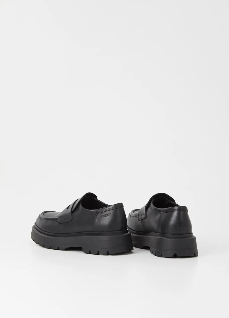 Loaferit<Vagabond Jeff Loafer Musta Nahka