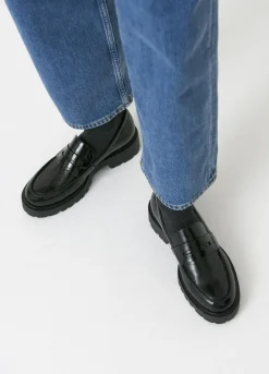 Kengät<Vagabond Kenova Loafer Musta Patentoitu Nahka