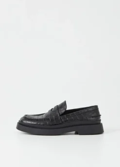 Juhlakengät<Vagabond Mike Loafer Musta Croc Embossed Leather
