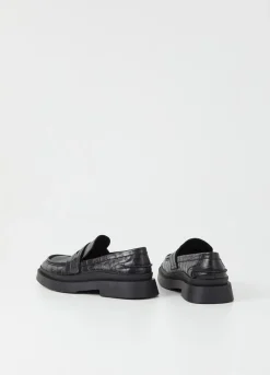 Juhlakengät<Vagabond Mike Loafer Musta Croc Embossed Leather